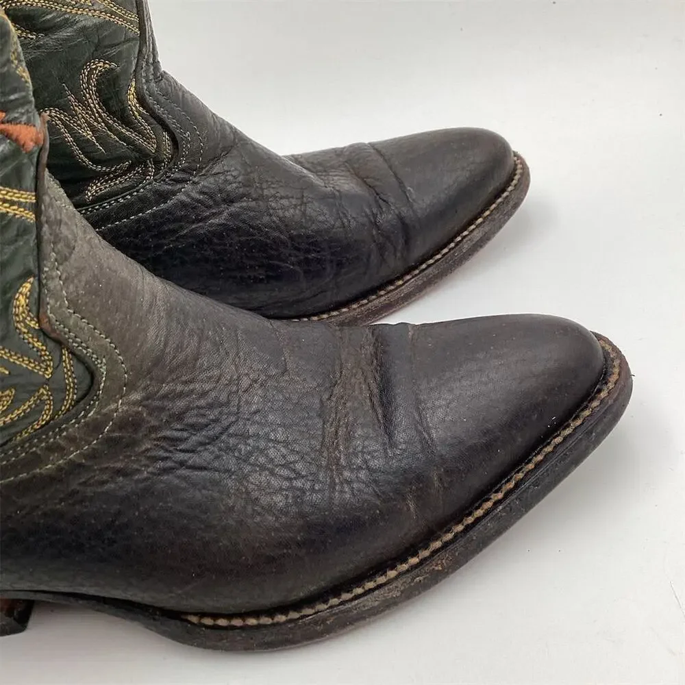 Vintage Western Cowboy‎ Boots Brown Leather Size 5.5 Unisex